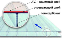 Структура листа сотового поликарбоната